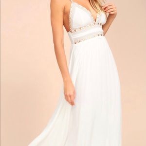 COPY - White and Gold Embroidered Maxi Dress